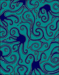 Oceanic Navy Blue Octopus Swirls Rug