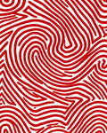 Dramatic Red and White Organic Lines Rug