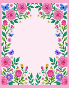 Pink Rose Butterfly Meadow Floral Rug