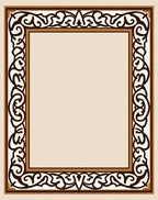 Elegant Brown Cream Scroll Border Rug
