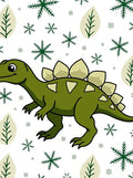 Green Stegosaurus and Snowflakes Rug