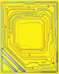 Yellow Circuit Board Lines Rug