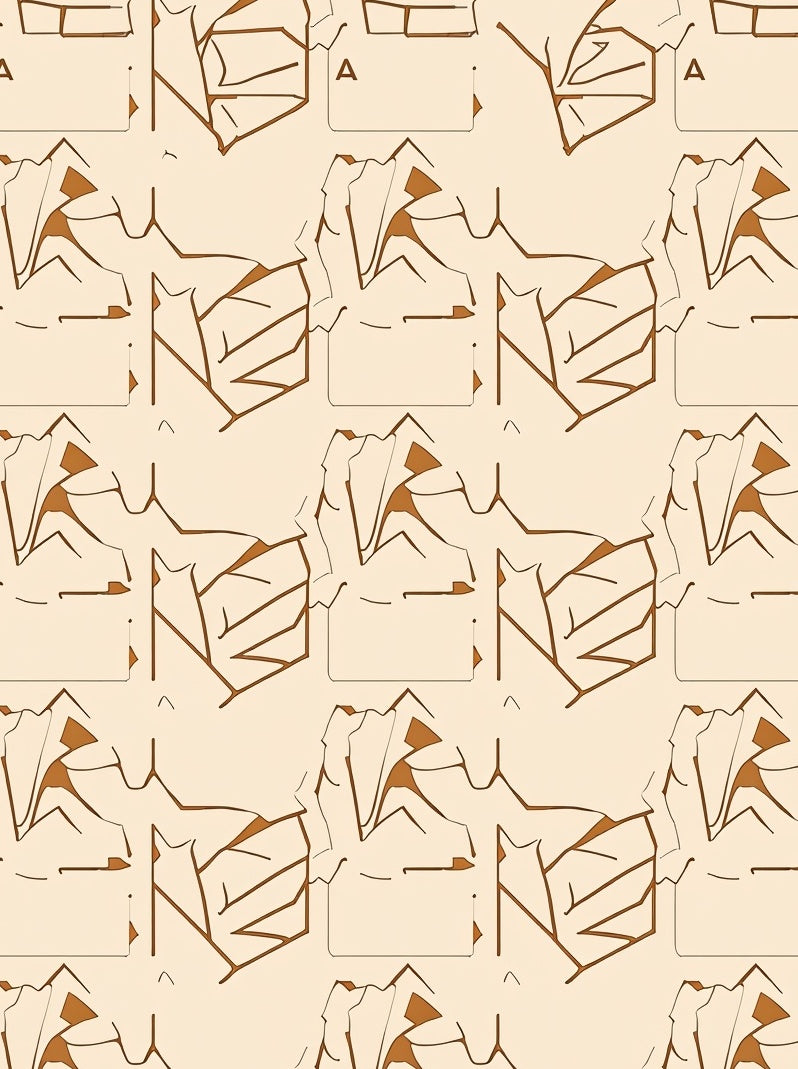Abstract Brown Jagged Shapes Rug