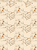 Abstract Brown Jagged Shapes Rug