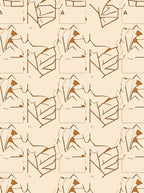 Abstract Brown Jagged Shapes Rug