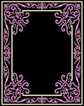 Pink Floral Scrollwork Border Rug
