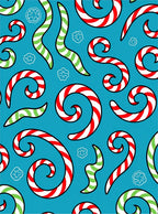 Red Green Candy Cane Swirls Rug