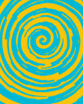 Vibrant Blue Yellow Swirl Rug
