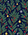 Deep Blue Evergreen Ornate Ornament Rug