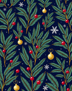 Deep Blue Evergreen Ornate Ornament Rug