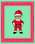 Grumpy Santa Claus Festive Border Rug