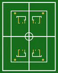 Green Field Geometric Goal Court Rug