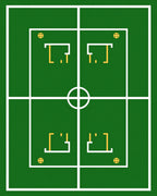 Green Field Geometric Goal Court Rug