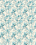 Serene Teal Floral Swirls Rug