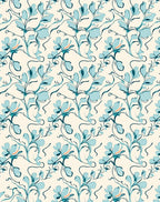 Serene Teal Floral Swirls Rug