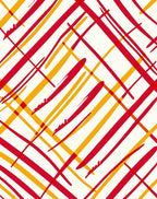 Bold Red Yellow Dash Lines Rug