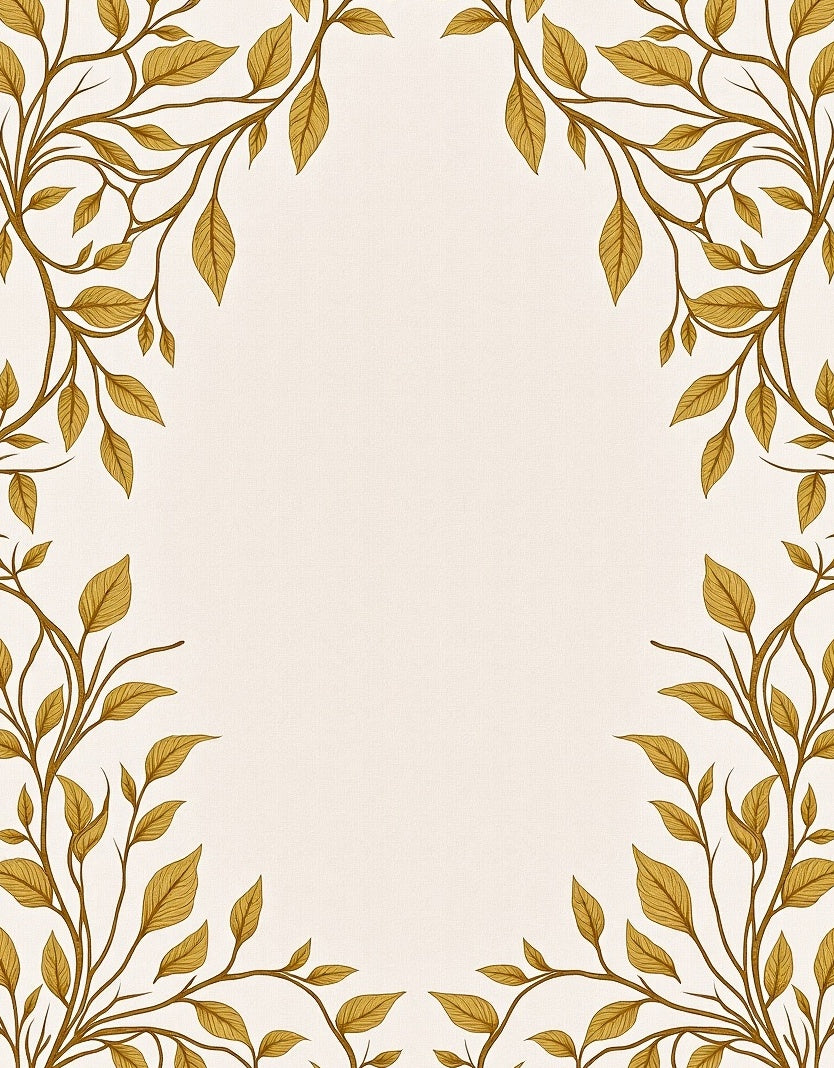 Golden Vine Border Contemporary Rug
