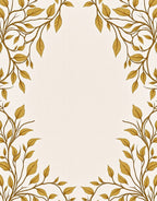 Golden Vine Border Contemporary Rug