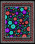 Vibrant Flower Butterfly Garden Rug