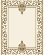 Elaborate Golden Scrollwork Decorative Frame Rug