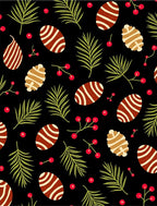 Festive Brown Stripe Egg Berry Garland Rug
