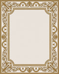 Elegant Gold Acanthus Scroll Border Rug