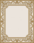 Elegant Gold Acanthus Scroll Border Rug
