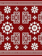 White Starburst Arabesque Crimson Rug
