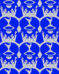 Royal Blue Silver Crown Lattice Rug