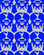 Royal Blue Silver Crown Lattice Rug