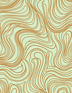 Terracotta Swirls on Pale Green Background Rug