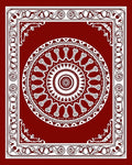 Crimson White Mandala Frame Rug