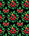 Festive Red Holly Berry Clusters Rug