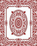 Crimson Oval Central Medallion Border Rug