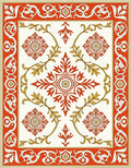 Crimson and Gold Floral Medallion Rug