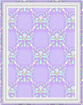 Lavender Blue Floral Lattice Tile Rug