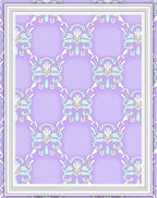 Lavender Blue Floral Lattice Tile Rug