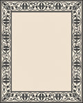 Black Ivory Ornate Scroll Border Rug