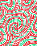 Crimson Green Swirl Ribbon Rug