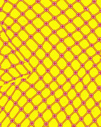 Bold Yellow Red Lattice Rug