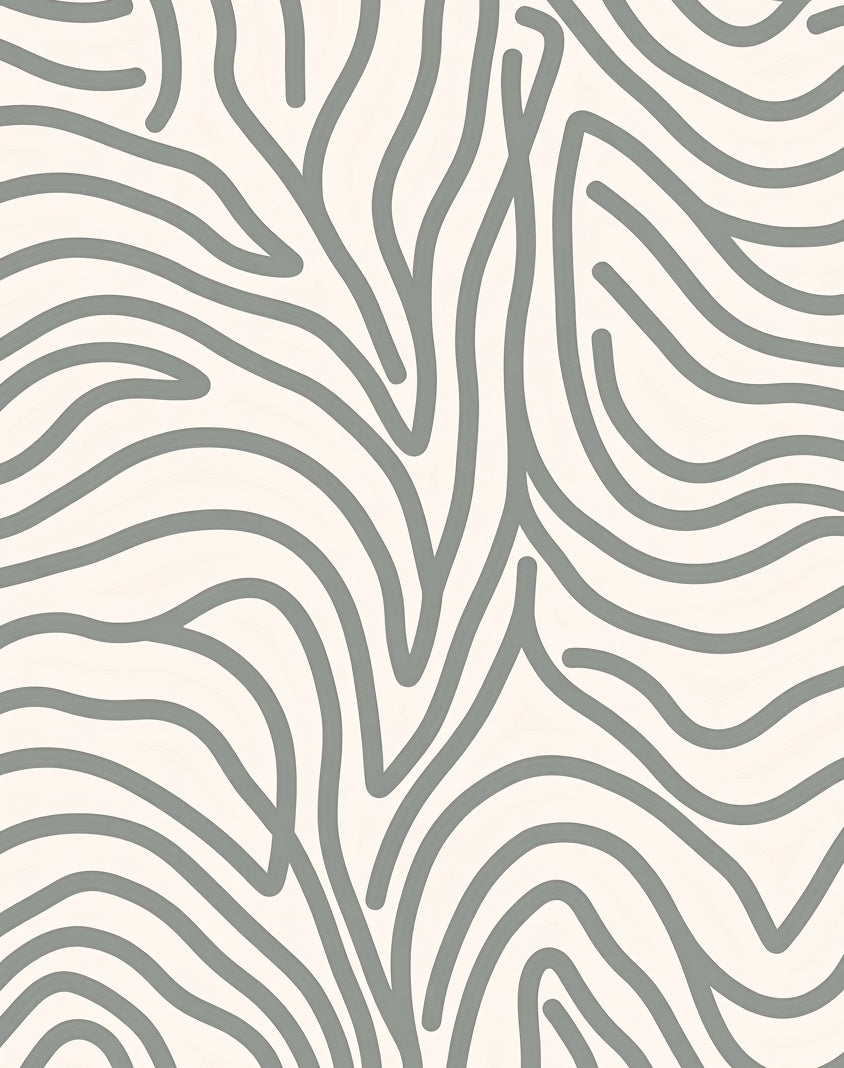 Cream Gray Organic Wave Rug