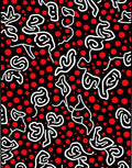 Black Red White Abstract Continuous Line Rug