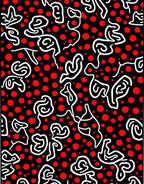Black Red White Abstract Continuous Line Rug