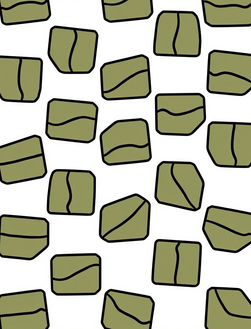 Olive Green Pebble Scatter Rug