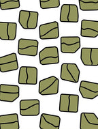 Olive Green Pebble Scatter Rug