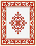 Crimson Scrollwork Sunburst Medallion Rug