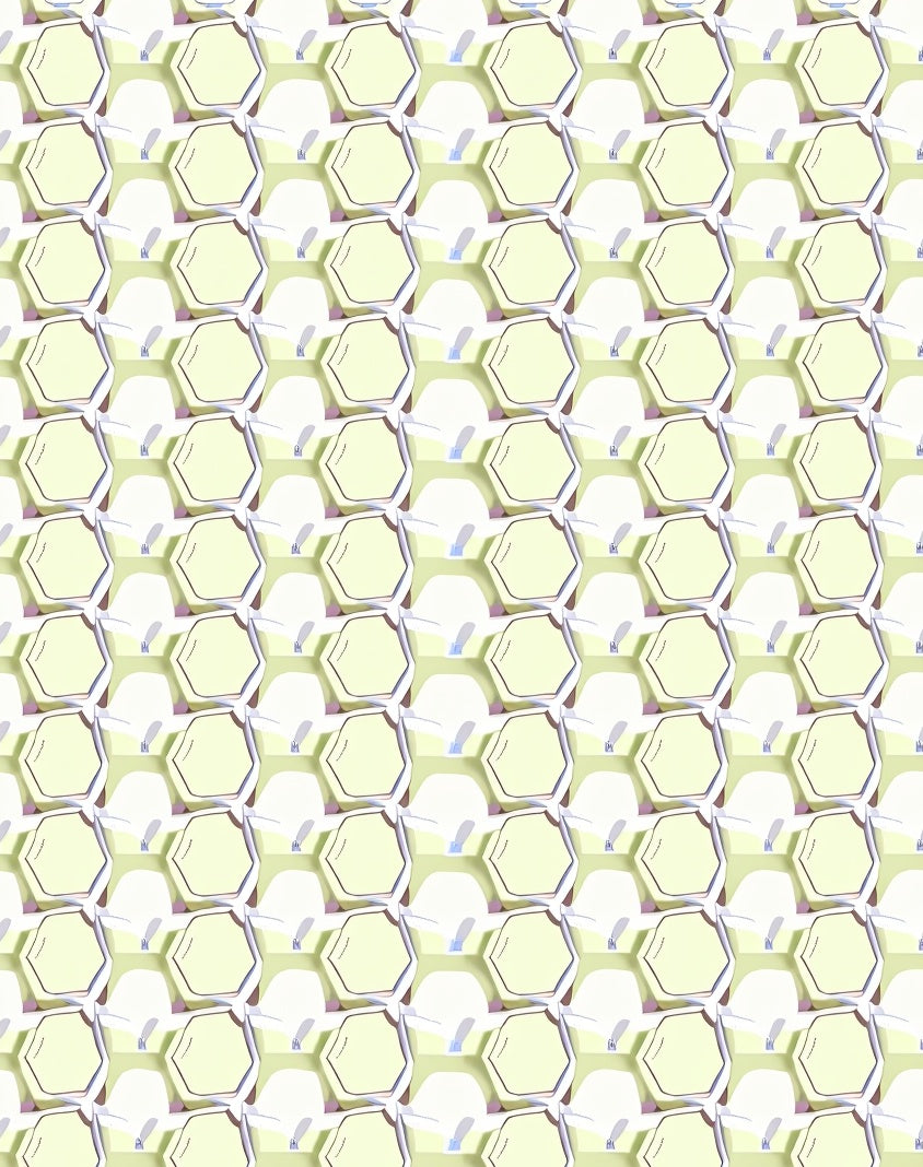 Light Yellow Hexagon Grid Rug