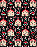Whimsical Red Roof Gingerbread Houses Rug