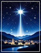 Radiant Heavenly Star Blue Town Rug