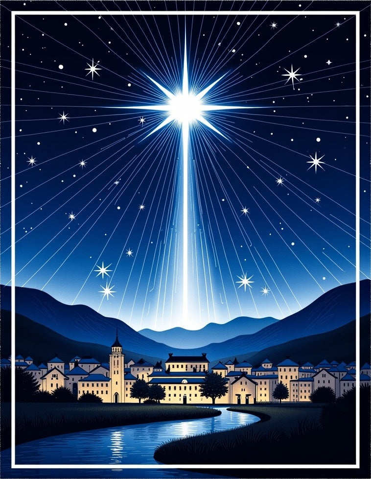 Radiant Heavenly Star Blue Town Rug